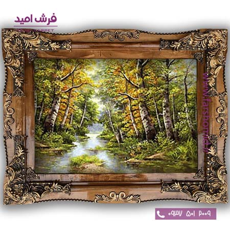 تابلو فرش ماشینی طرح تابلو نقاشی منظره کد 4038 فرشان