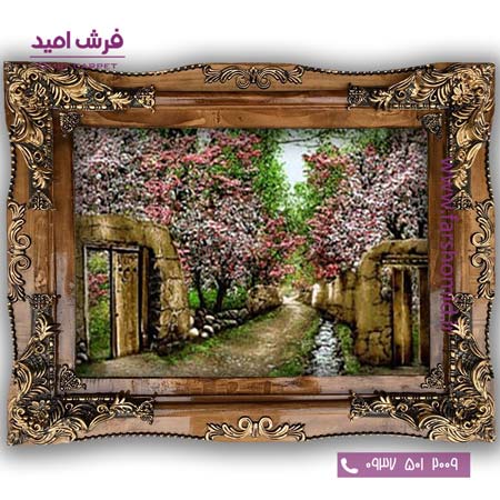 تابلو فرش ماشینی طرح تابلو نقاشی منظره کد 4040 فرشان