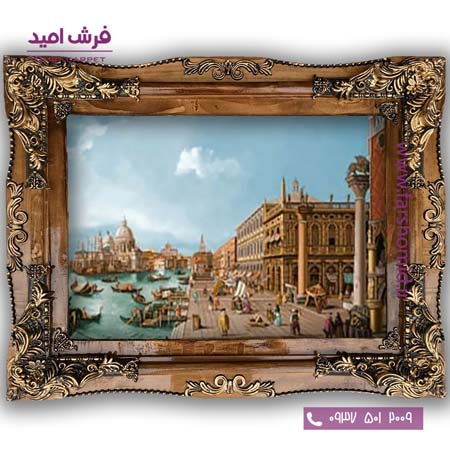 تابلو فرش ماشینی طرح تابلو نقاشی منظره کد 4043 فرشان