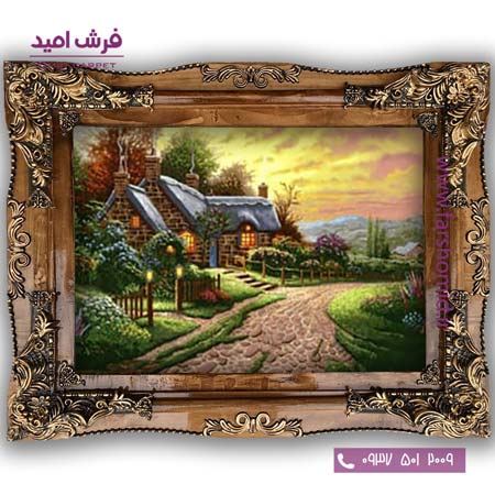 تابلو فرش ماشینی طرح تابلو نقاشی منظره کد 4044 فرشان