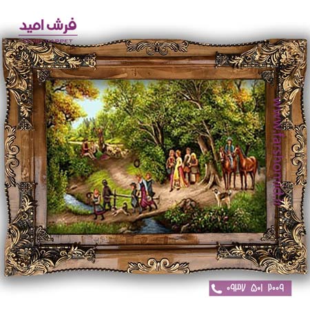 تابلو فرش ماشینی طرح تابلو نقاشی منظره کد 4045 فرشان