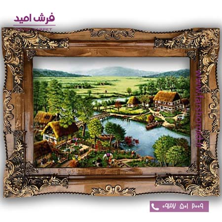 تابلو فرش ماشینی طرح تابلو نقاشی منظره کد 4048 فرشان