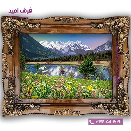 تابلو فرش ماشینی طرح تابلو نقاشی منظره کد 4049 فرشان
