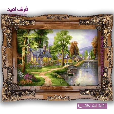 تابلو فرش ماشینی طرح تابلو نقاشی منظره کد 4055 فرشان