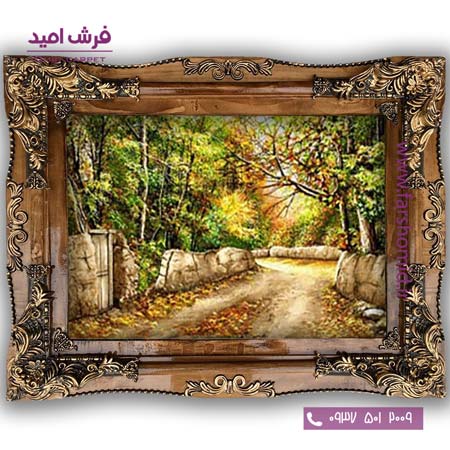 تابلو فرش ماشینی طرح تابلو نقاشی منظره کد 4056 فرشان