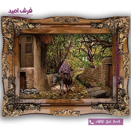 تابلو فرش ماشینی طرح تابلو نقاشی منظره کد 4058 فرشان