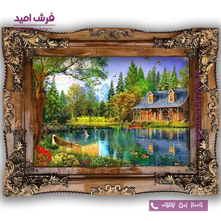 تابلو فرش ماشینی طرح تابلو نقاشی منظره کد 4065 فرشان