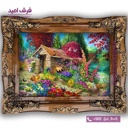 تابلو فرش ماشینی طرح تابلو نقاشی منظره کد 4066 فرشان