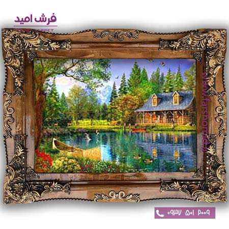 تابلو فرش ماشینی طرح تابلو نقاشی منظره کد 4069 فرشان