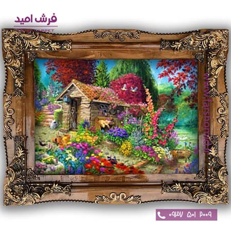 تابلو فرش ماشینی طرح تابلو نقاشی منظره کد 4070 فرشان