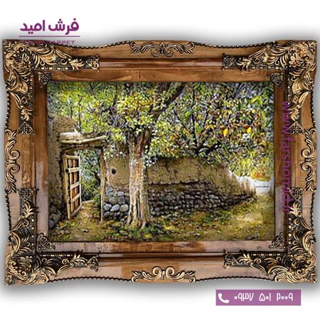 تابلو فرش ماشینی طرح تابلو نقاشی منظره کد 4074 فرشان