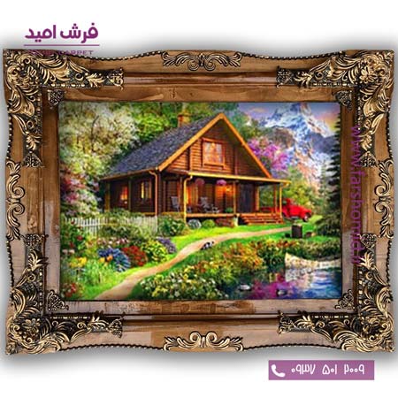 تابلو فرش ماشینی طرح تابلو نقاشی منظره کد 4076 فرشان