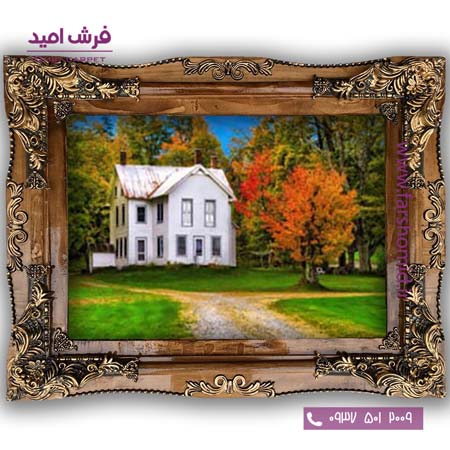 تابلو فرش ماشینی طرح تابلو نقاشی منظره کد 4077 فرشان