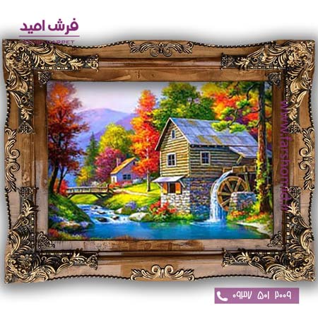 تابلو فرش ماشینی طرح تابلو نقاشی منظره کد 4079 فرشان