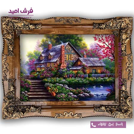 تابلو فرش ماشینی طرح تابلو نقاشی منظره کد 4081 فرشان