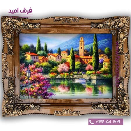 تابلو فرش ماشینی طرح تابلو نقاشی منظره کد 4082 فرشان