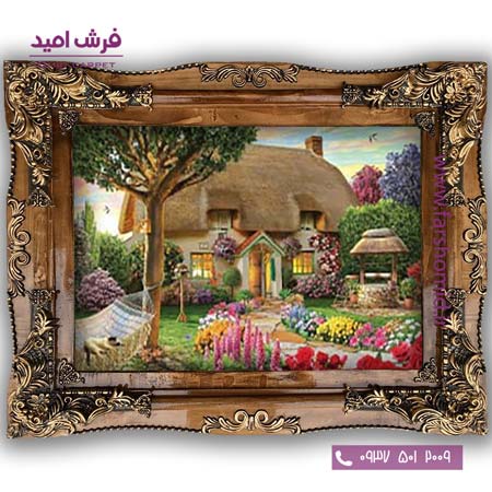 تابلو فرش ماشینی طرح تابلو نقاشی منظره کد 4083 فرشان