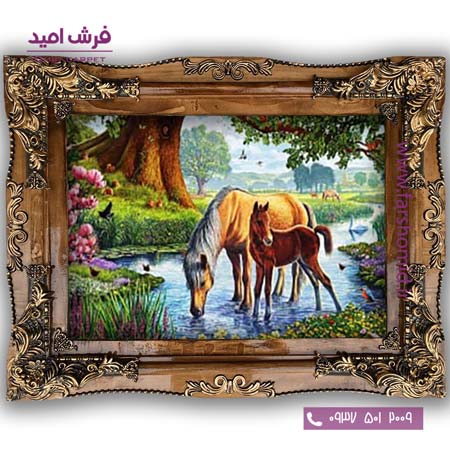 تابلو فرش ماشینی طرح تابلو نقاشی منظره کد 4085 فرشان
