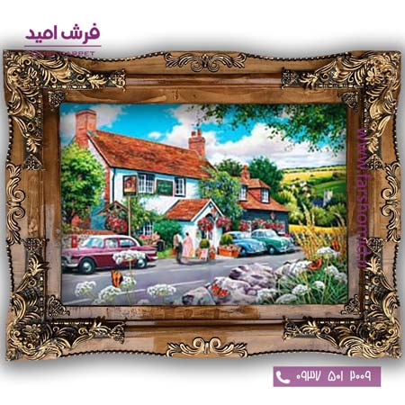 تابلو فرش ماشینی طرح تابلو نقاشی منظره کد 4086 فرشان