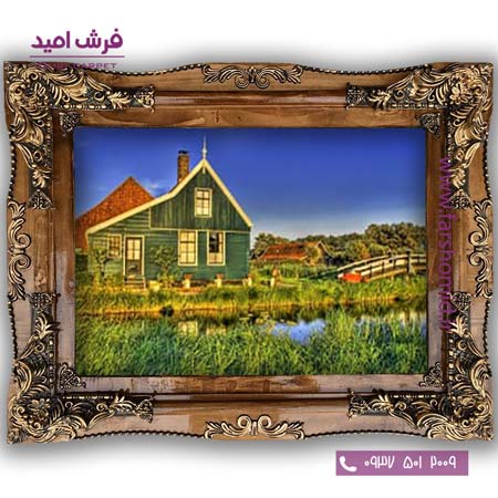 تابلو فرش ماشینی طرح تابلو نقاشی منظره کد 4107 فرشان