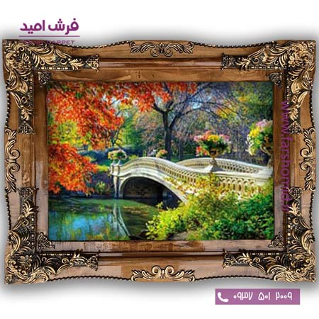 تابلو فرش ماشینی طرح تابلو نقاشی منظره کد 4108 فرشان