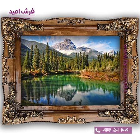 تابلو فرش ماشینی طرح تابلو نقاشی منظره کد 4114 فرشان