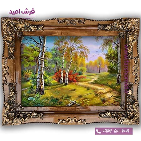 تابلو فرش ماشینی طرح تابلو نقاشی منظره کد 4117 فرشان