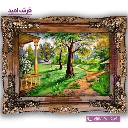 تابلو فرش ماشینی طرح تابلو نقاشی منظره کد 4118 فرشان