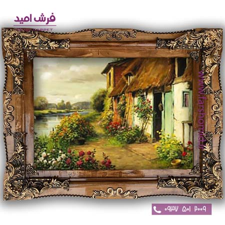 تابلو فرش ماشینی طرح تابلو نقاشی منظره کد 4119 فرشان