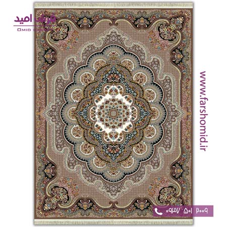فرش ماشینی 700 شانه 8 رنگ طرح 807 باغ ملک گردویی آرشام