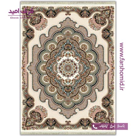 فرش ماشینی 700 شانه 8 رنگ طرح 807 باغ ملک کرم آرشام