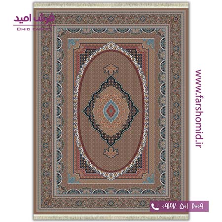 فرش ماشینی 700 شانه 8 رنگ طرح 809 ماهی گردویی آرشام