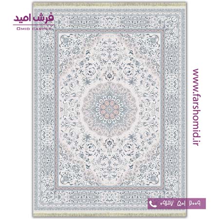 فرش ماشینی 1000 شانه 8 رنگ طرح 102206 کرم آرشام