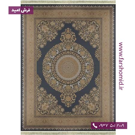 فرش ماشینی 1000 شانه 8 رنگ طرح 102403 کرم فیروزه ای آرشام