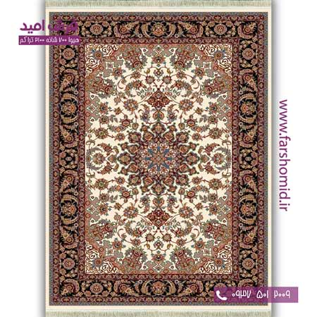 فرش ماشینی 700 شانه BCF اصفهان کرم فرش هیوا