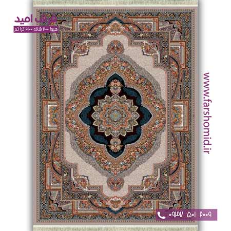 فرش ماشینی 700 شانه BCF خشتی باغ معلق فیلی فرش هیوا