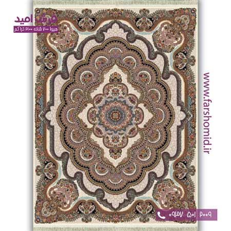 فرش ماشینی 700 شانه BCF باغ ملک کرم فرش هیوا