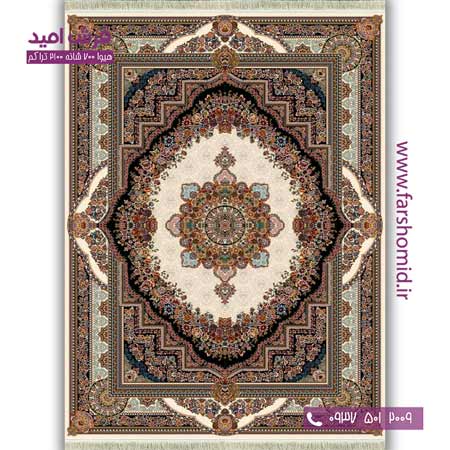 فرش ماشینی 700 شانه BCF بهشت کرم فرش هیوا