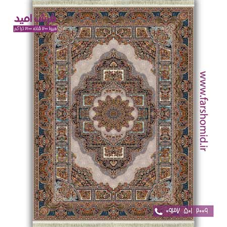 فرش ماشینی 700 شانه BCF خشتی حوض نقره فیلی فرش هیوا