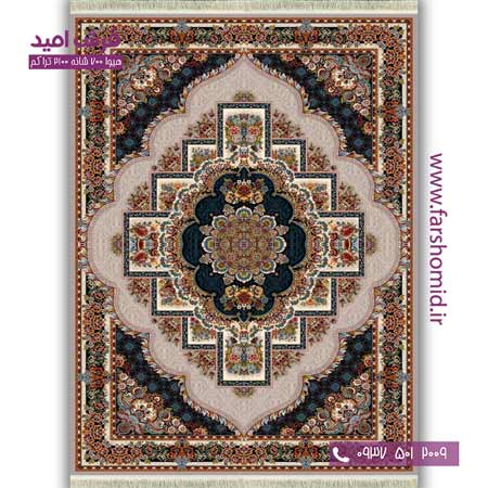 فرش ماشینی 700 شانه BCF خشتی ناردون فیلی فرش هیوا