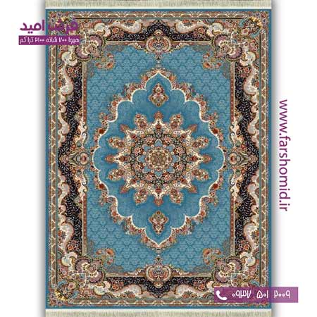 فرش ماشینی 700 شانه BCF نیلا آبی فرش هیوا