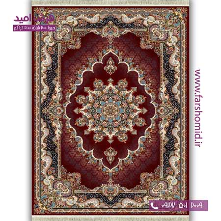 فرش ماشینی 700 شانه BCF نیلا زرشکی فرش هیوا