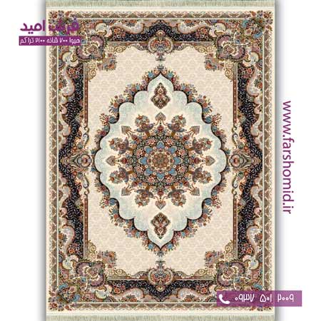 فرش ماشینی 700 شانه BCF نیلا کرم فرش هیوا