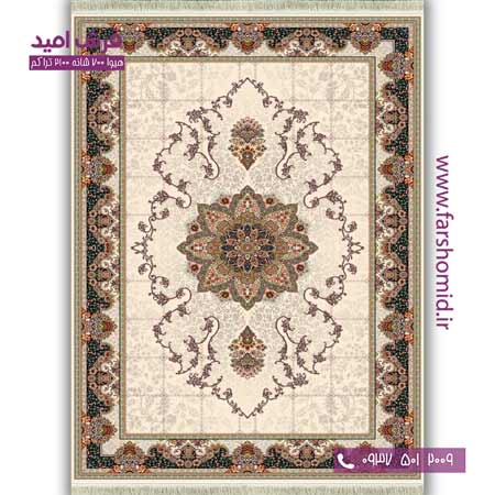 فرش ماشینی 700 شانه BCF هیوا کرم فرش هیوا