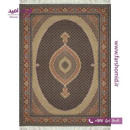 فرش ماشینی 700 شانه 8 رنگ اصل سلطان ماهی تبریز سرمه ای قالی کشمیر