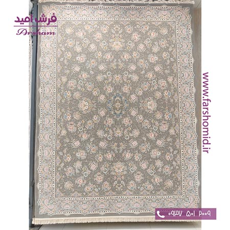 فرش ماشینی 1200 شانه 8 رنگ برجسته افشان ماهور طرح 2060۲ متالیک آرشام