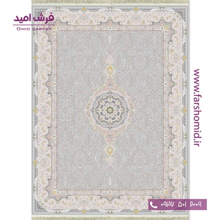 فرش ماشینی 1200 شانه گلبرجسته بهار الماسی قالی کشمیر