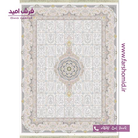 فرش ماشینی 1200 شانه گلبرجسته بهار کرم قالی کشمیر