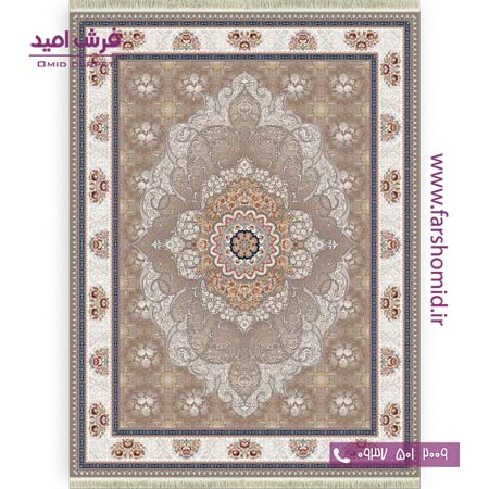 فرش ماشینی 700 شانه 8 رنگ طرح 813 چکاوک گردویی آرشام