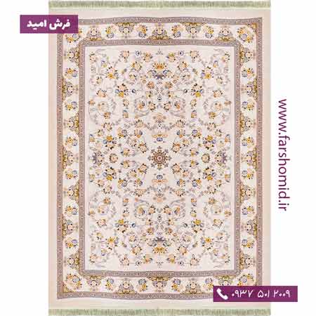 فرش 1000 شانه 8 رنگ طرح 102701 افشان کرم آرشام